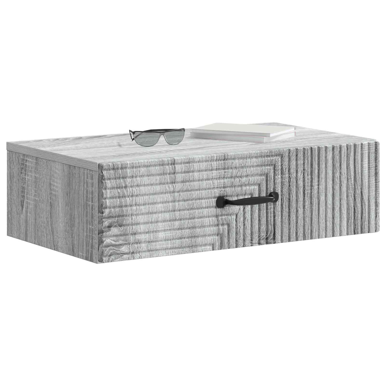 Tavolino da Parete Laterale Grigio Sonoma 59 x 34,5 x 17 cm | homemem39