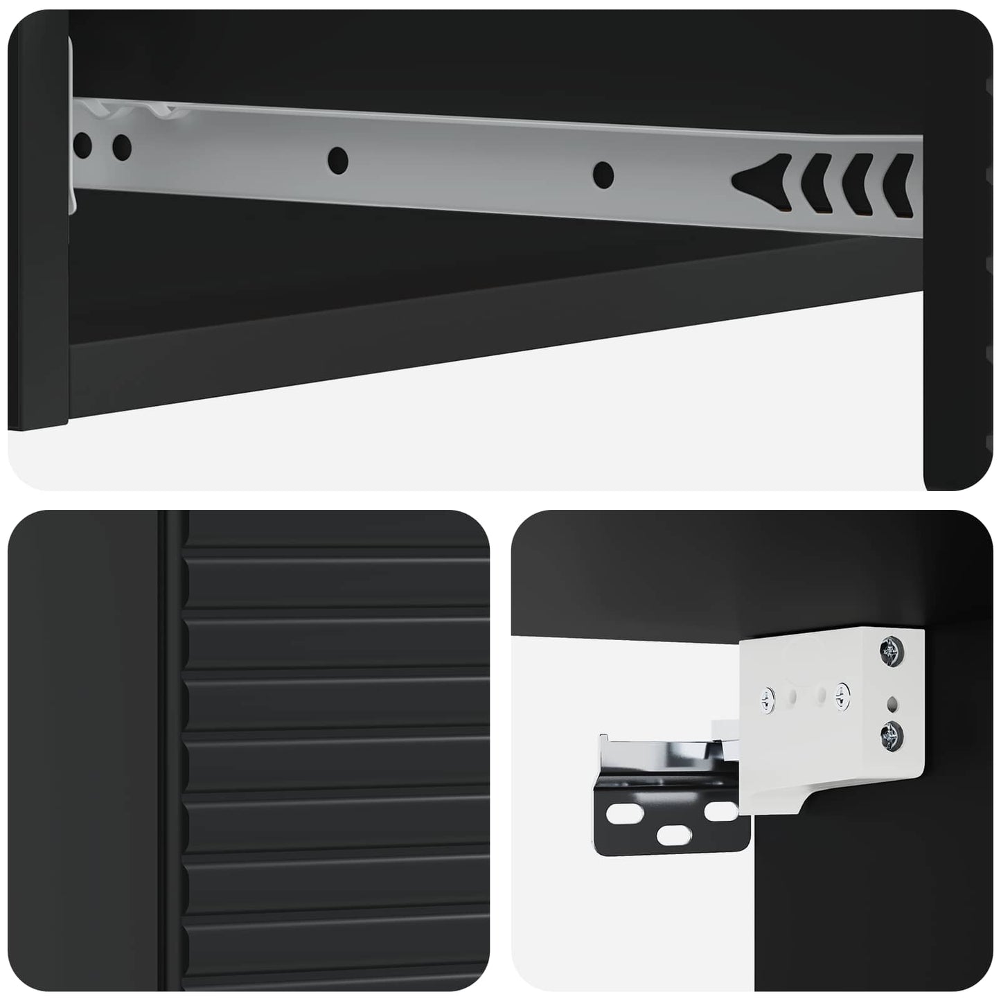 Tavolino da Parete Laterale Nero 87,5 x 34,5 x 17 cm | homemem39