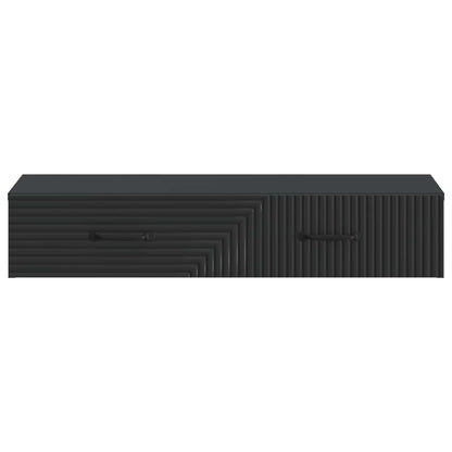 Tavolino da Parete Laterale Nero 87,5 x 34,5 x 17 cm