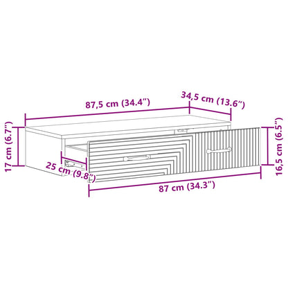 Tavolino da Parete Laterale Nero 87,5 x 34,5 x 17 cm | homemem39