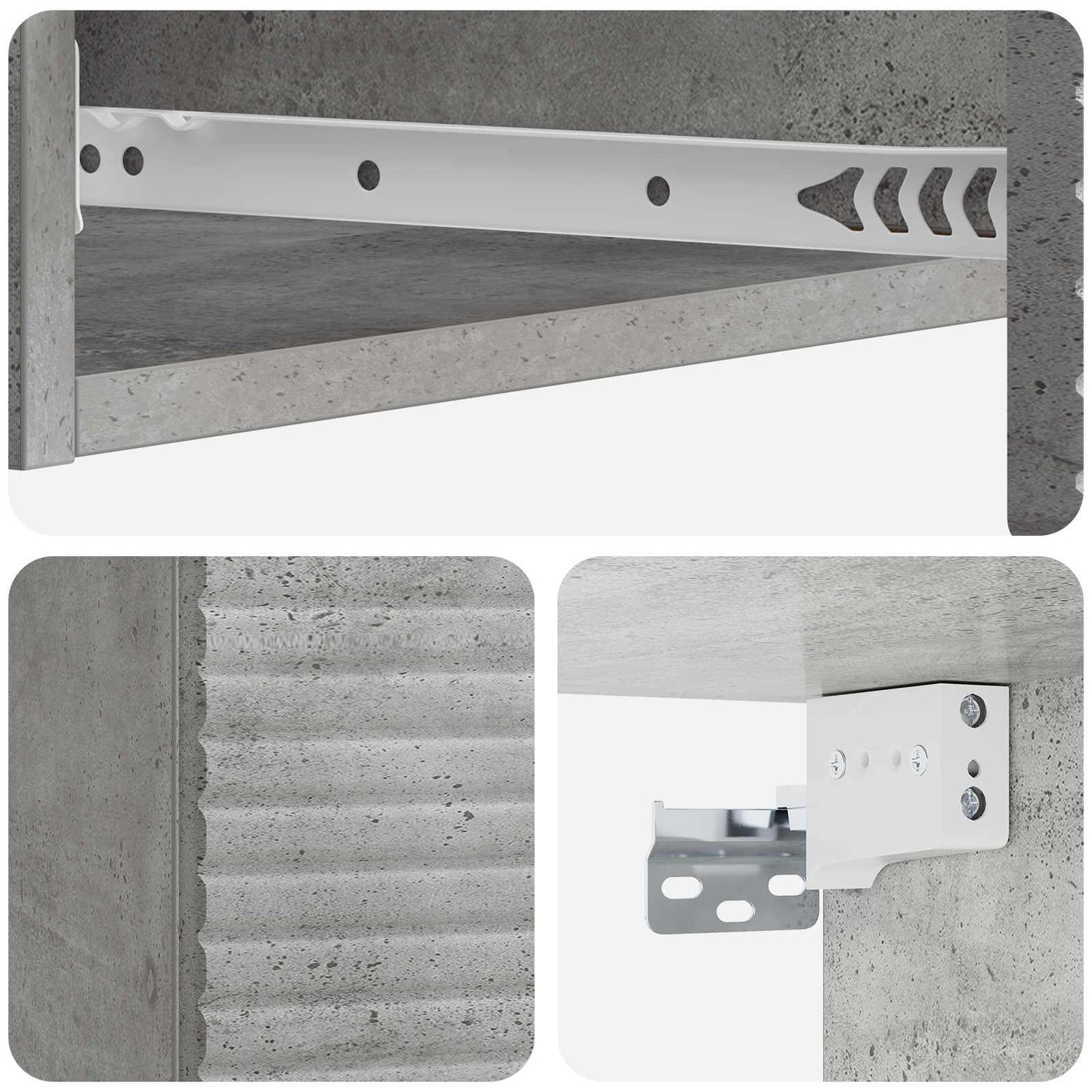 Tavolino da Parete Laterale Grigio Cemento 87,5 x 34,5 x 17 cm | homemem39