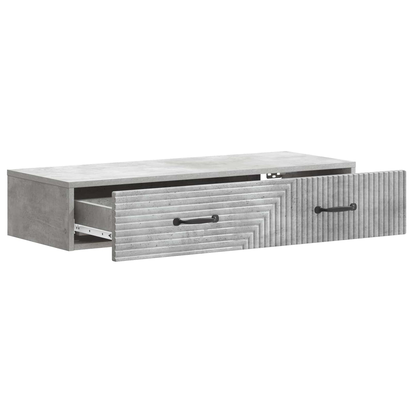 Tavolino da Parete Laterale Grigio Cemento 87,5 x 34,5 x 17 cm