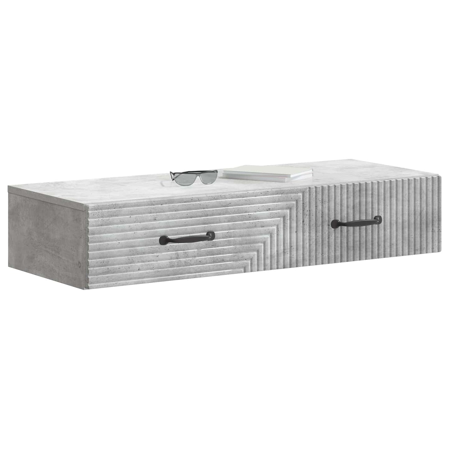Tavolino da Parete Laterale Grigio Cemento 87,5 x 34,5 x 17 cm | homemem39