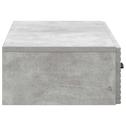 Tavolino da Parete Laterale Grigio Cemento 87,5 x 34,5 x 17 cm