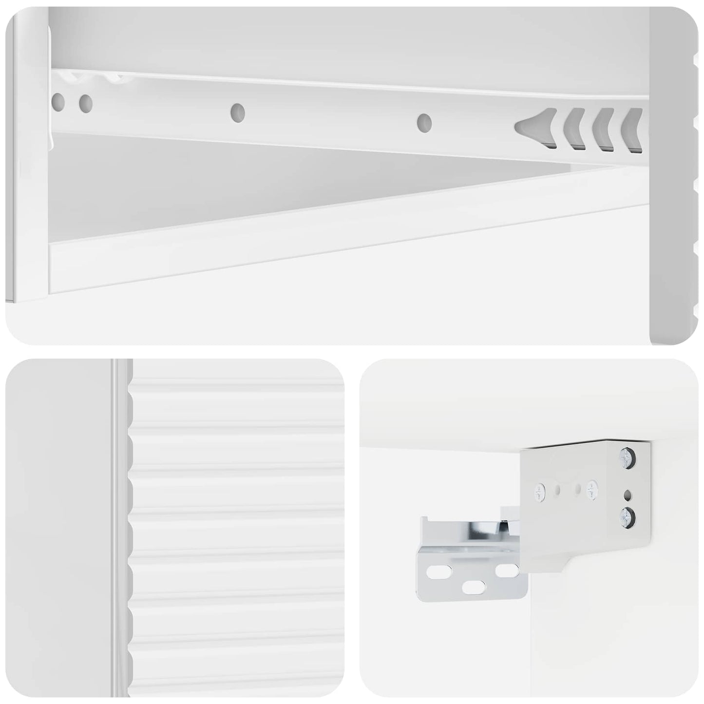 Tavolino da Parete Laterale Bianco Lucido 87,5 x 34,5 x 17 cm | homemem39