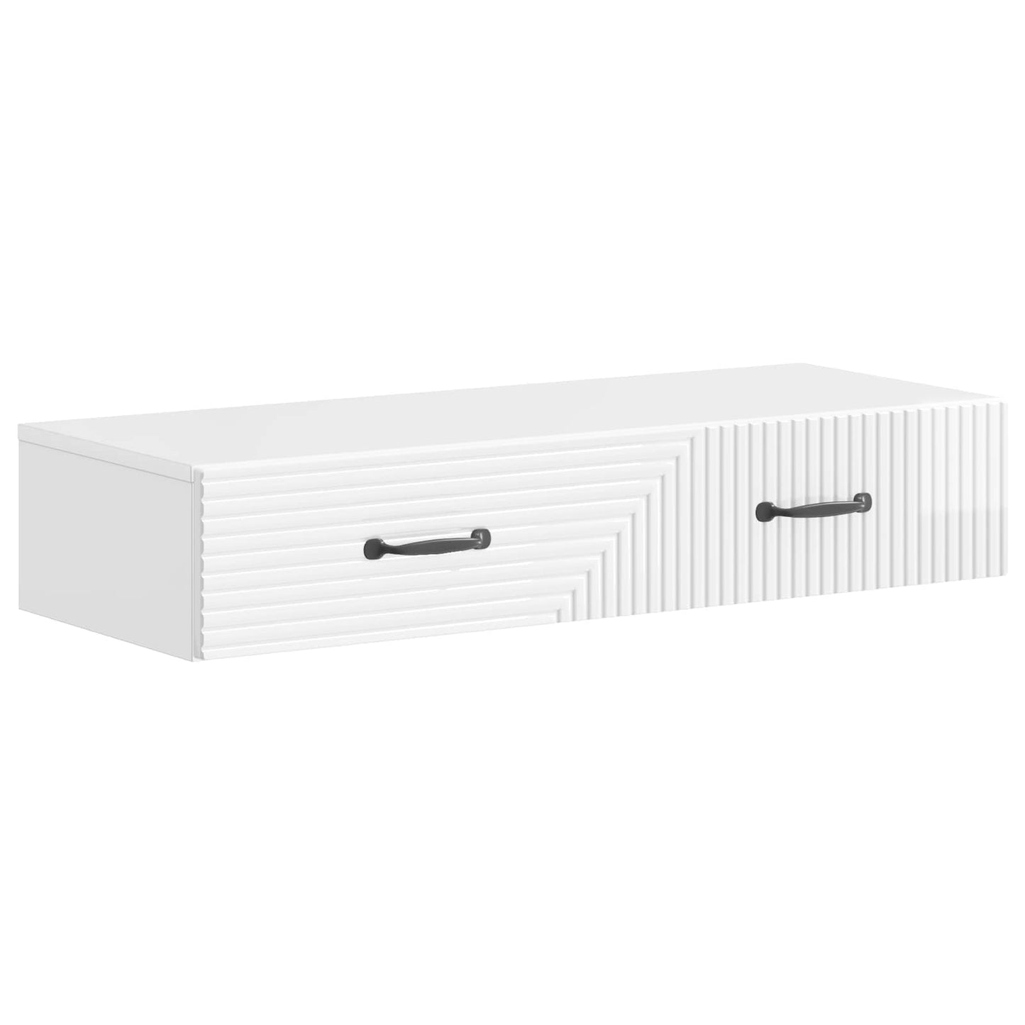 Tavolino da Parete Laterale Bianco Lucido 87,5 x 34,5 x 17 cm | homemem39