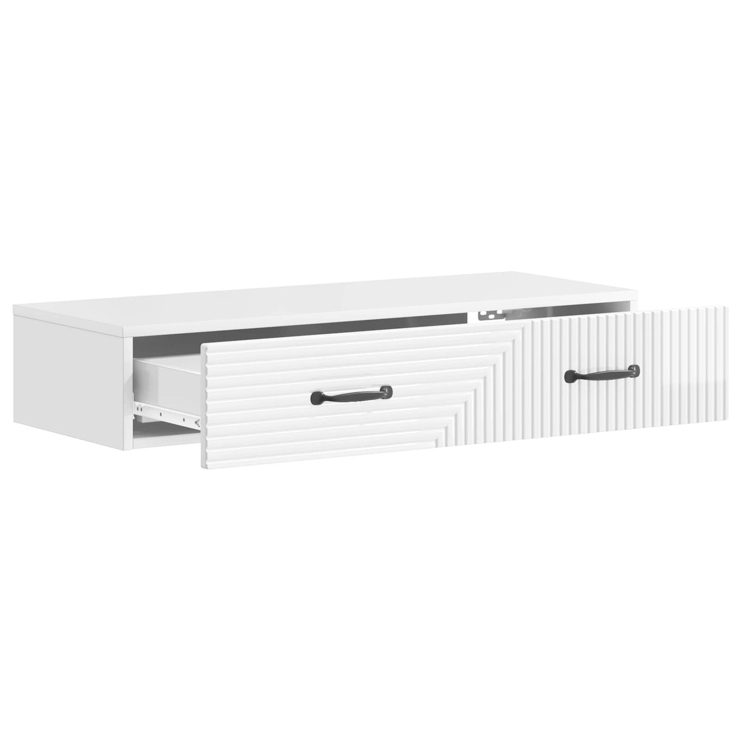 Tavolino da Parete Laterale Bianco Lucido 87,5 x 34,5 x 17 cm | homemem39