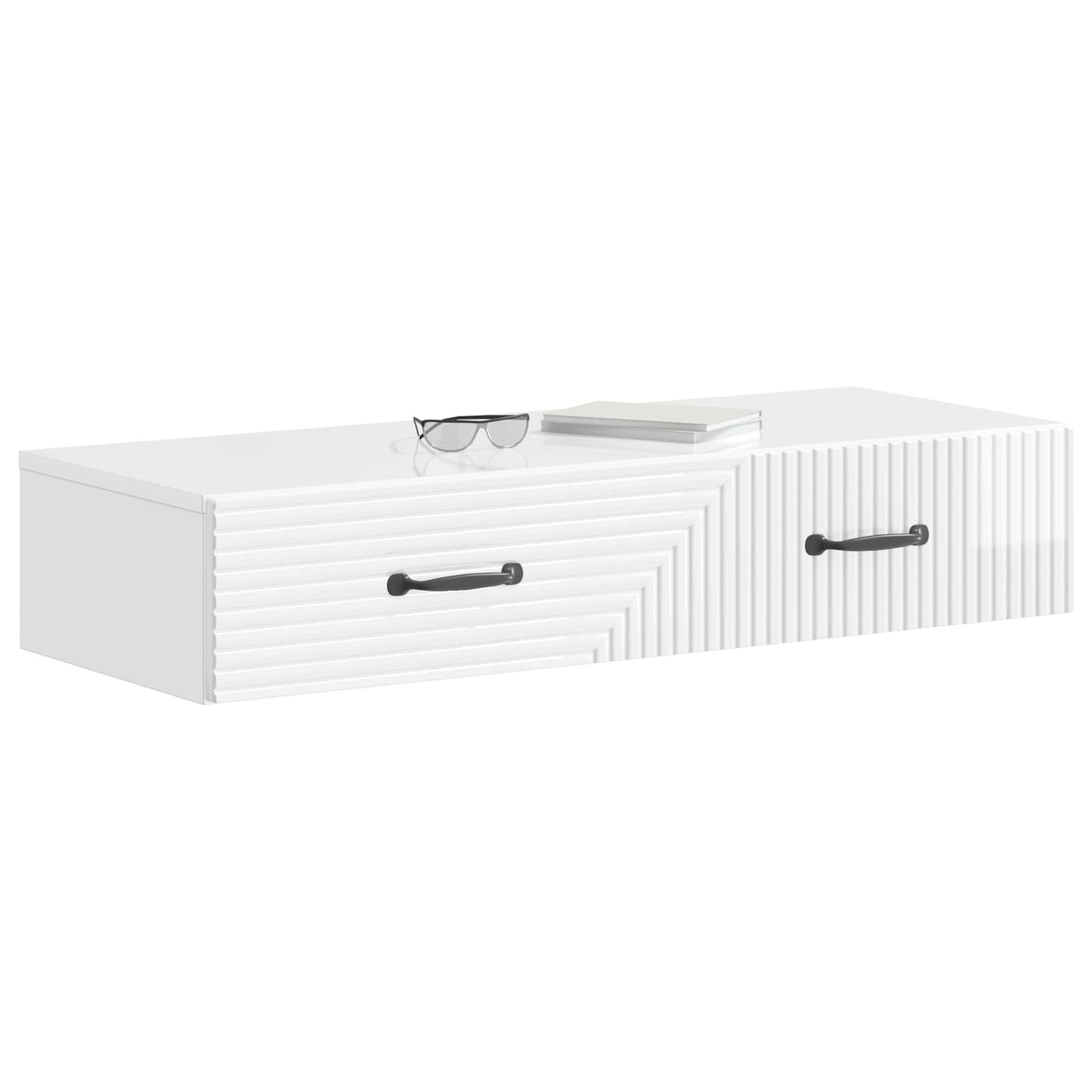 Tavolino da Parete Laterale Bianco Lucido 87,5 x 34,5 x 17 cm