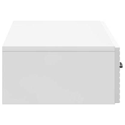 Tavolino da Parete Laterale Bianco Lucido 87,5 x 34,5 x 17 cm