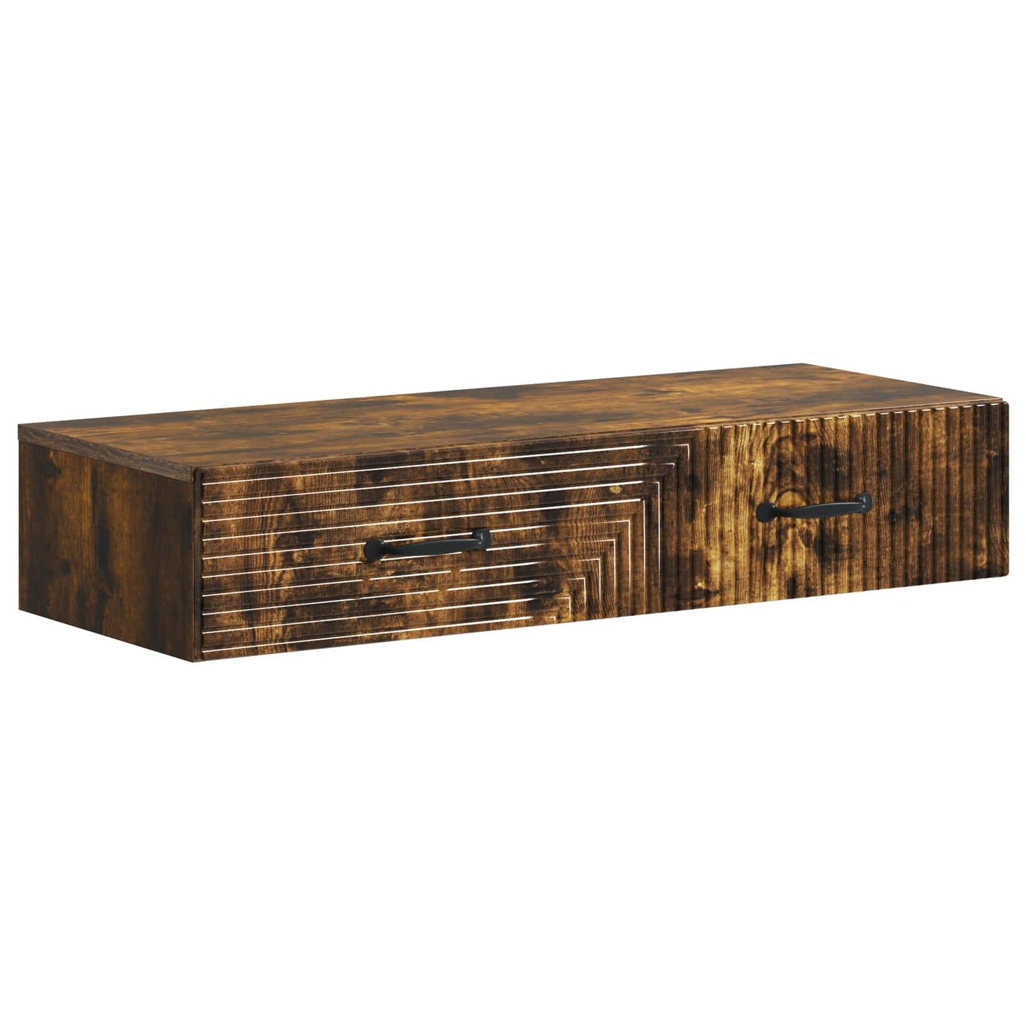 Tavolino da Parete Laterale Rovere Fumo 87,5 x 34,5 x 17 cm