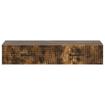Tavolino da Parete Laterale Rovere Fumo 87,5 x 34,5 x 17 cm