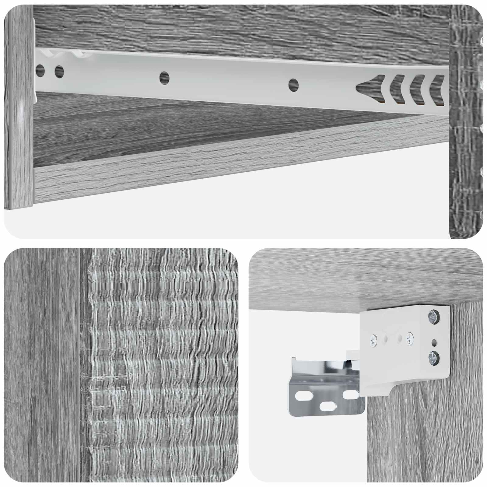 Tavolino da Parete Laterale Grigio Sonoma 87,5 x 34,5 x 17 cm | homemem39