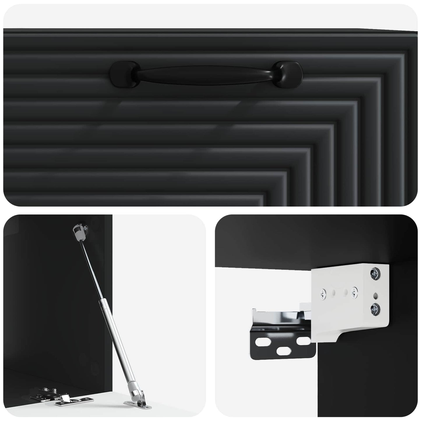 Mobile Porta TV da Muro Nero 59,5 x 41 x 30 cm