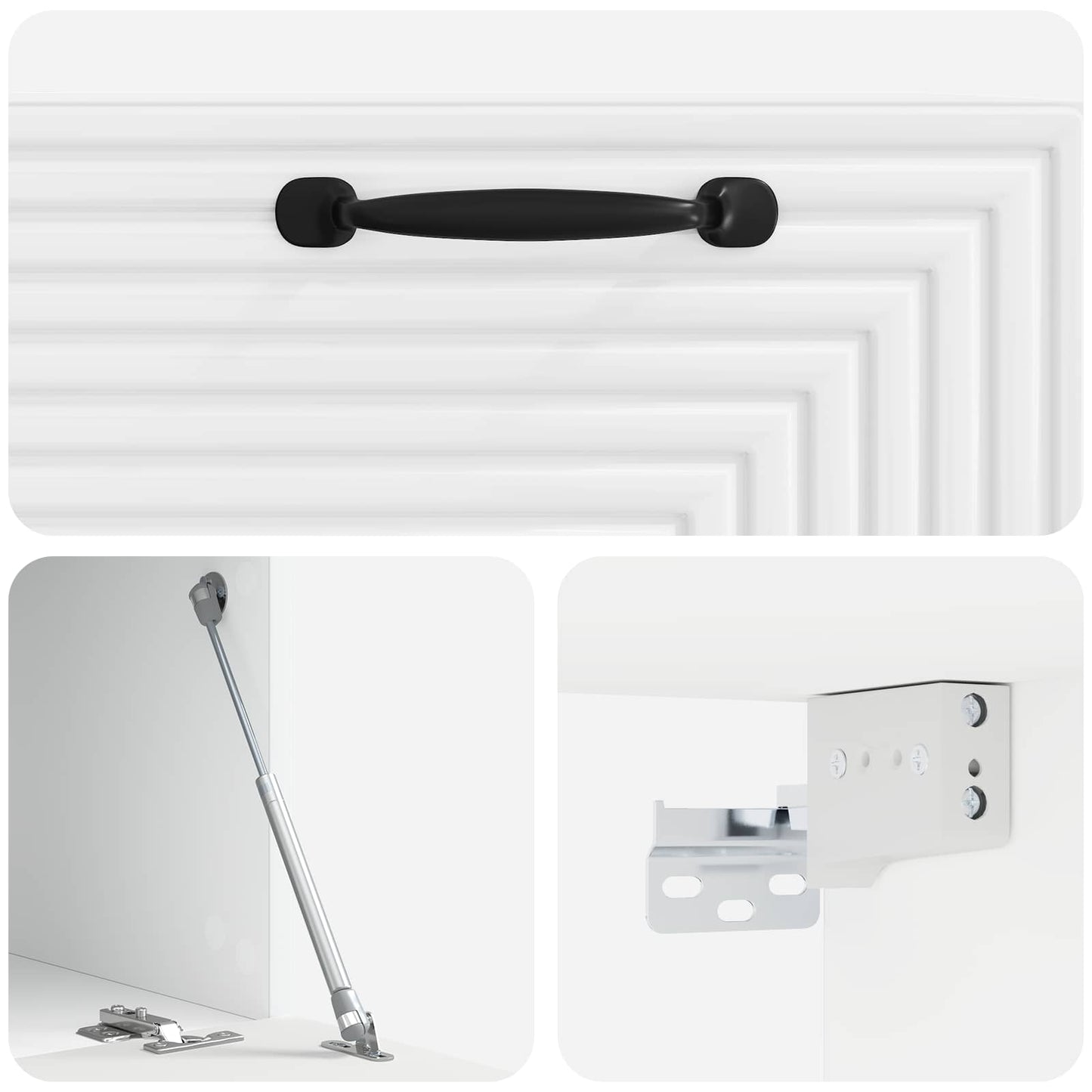 Mobile Porta TV da Muro Bianco Lucido 59,5 x 41 x 30 cm | homemem39
