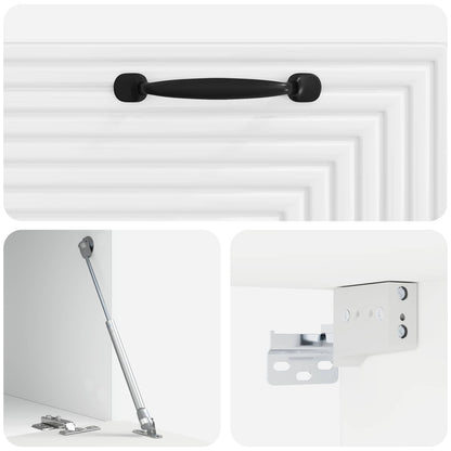 Mobile Porta TV da Muro Bianco Lucido 59,5 x 41 x 30 cm | homemem39