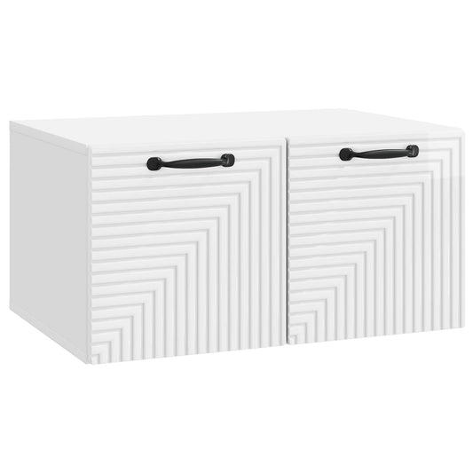 Mobile Porta TV da Muro Bianco Lucido 59,5 x 41 x 30 cm