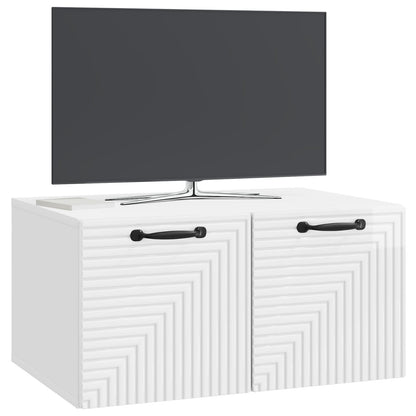 Mobile Porta TV da Muro Bianco Lucido 59,5 x 41 x 30 cm | homemem39
