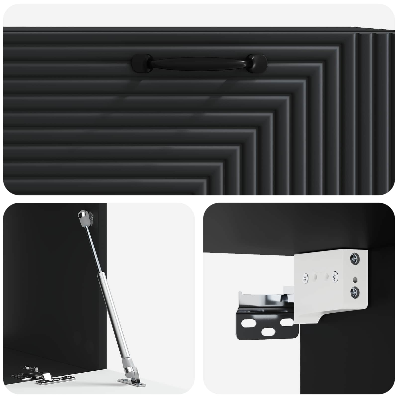 Mobile Porta TV da Muro Nero 78,5 x 41 x 30 cm | homemem39