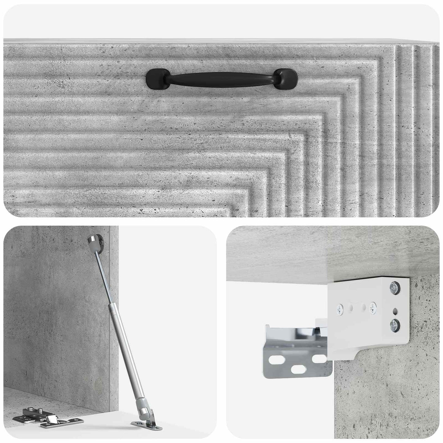 Mobile Porta TV da Muro Grigio Cemento 78,5 x 41 x 30 cm