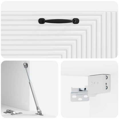 Mobile Porta TV da Muro Bianco Lucido 78,5 x 41 x 30 cm | homemem39