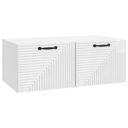 Mobile Porta TV da Muro Bianco Lucido 78,5 x 41 x 30 cm | homemem39