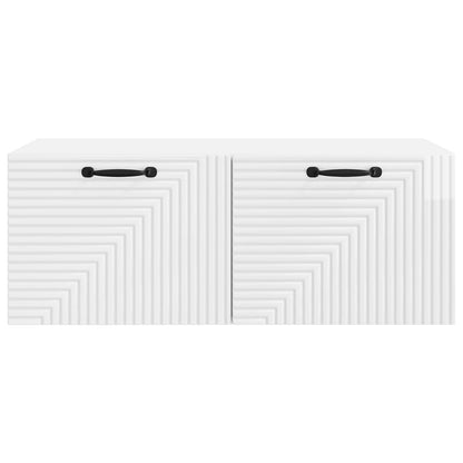 Mobile Porta TV da Muro Bianco Lucido 78,5 x 41 x 30 cm | homemem39