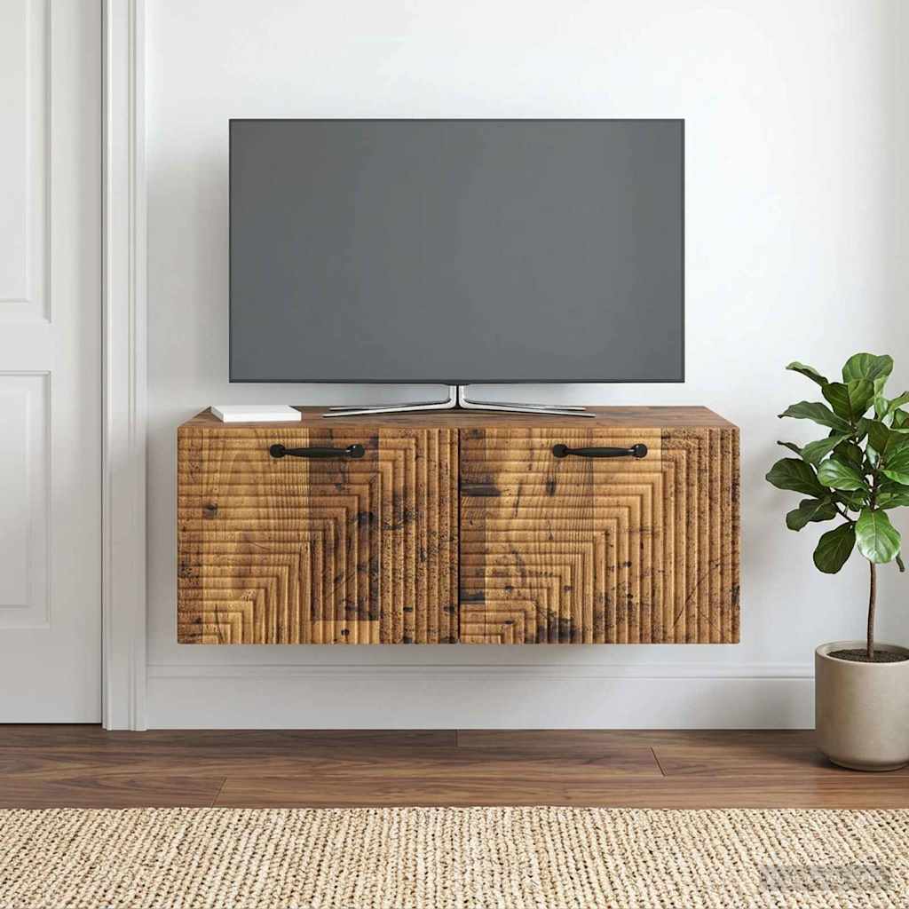 Mobile Porta TV da Muro Legno antico 78,5 x 41 x 30 cm