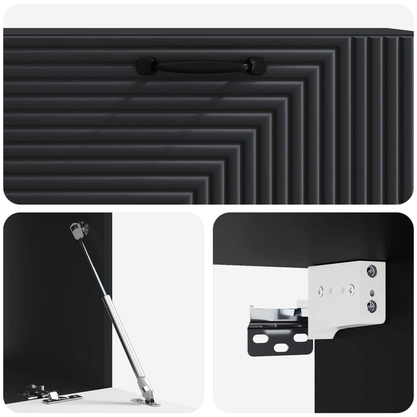 Mobile Porta TV da Muro Montaggio a parete Nero 98 x 41 x 30 cm | homemem39