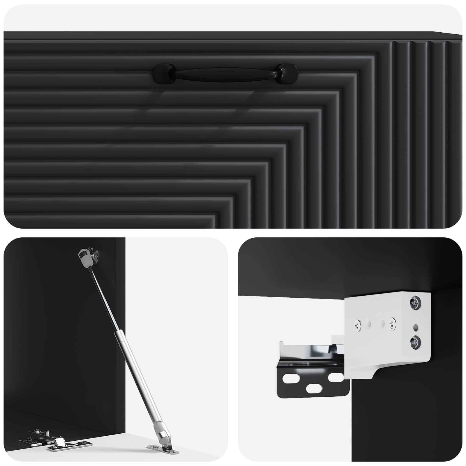 Mobile Porta TV da Muro Montaggio a parete Nero 98 x 41 x 30 cm | homemem39