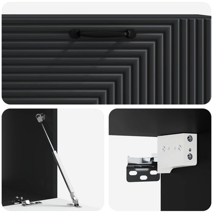 Mobile Porta TV da Muro Montaggio a parete Nero 98 x 41 x 30 cm