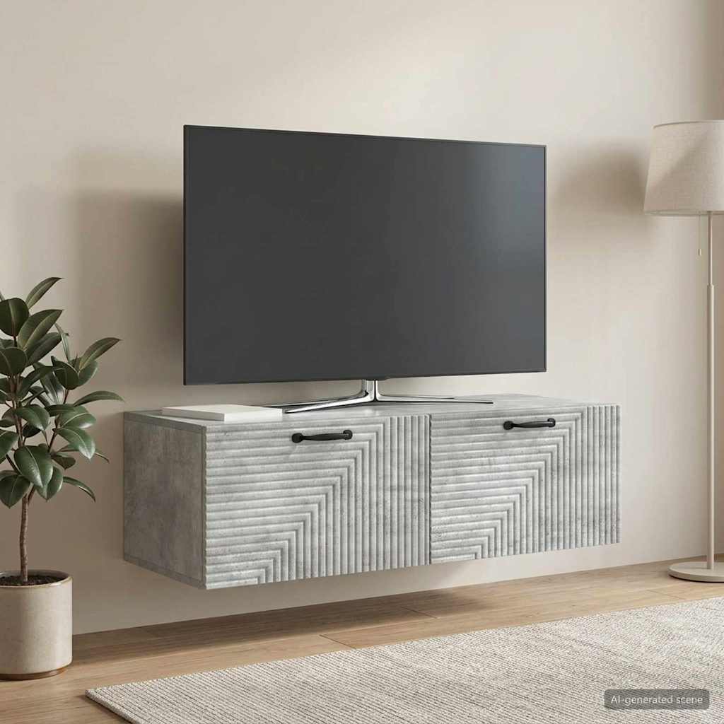 Mobile Porta TV da Muro Grigio Cemento 98 x 41 x 30 cm