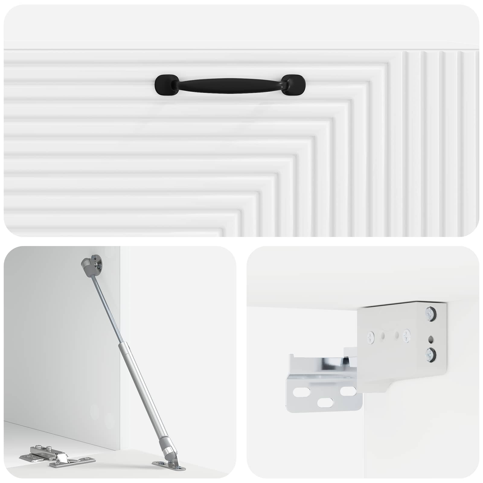Mobile Porta TV da Muro Bianco Lucido 98 x 41 x 30 cm | homemem39