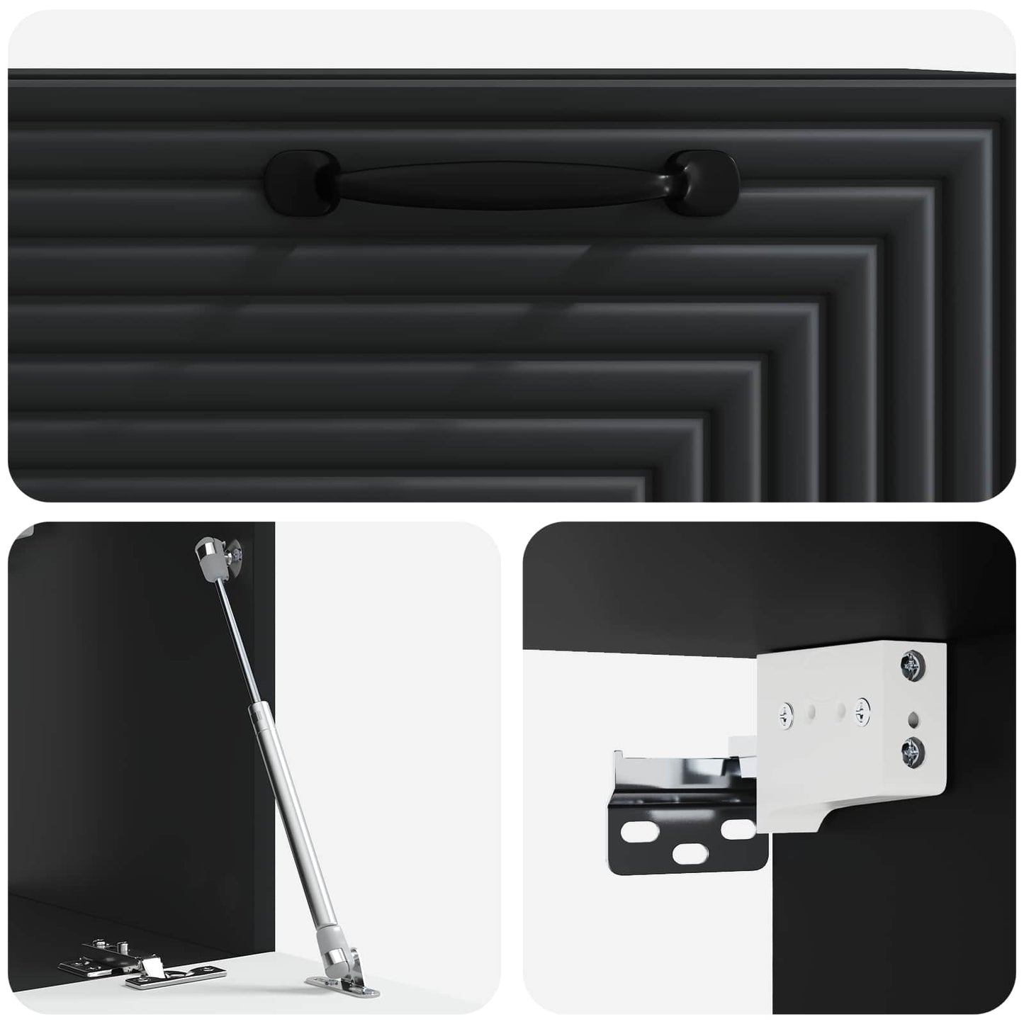 Mobile Porta TV da Muro Nero 59,5 x 31 x 30 cm