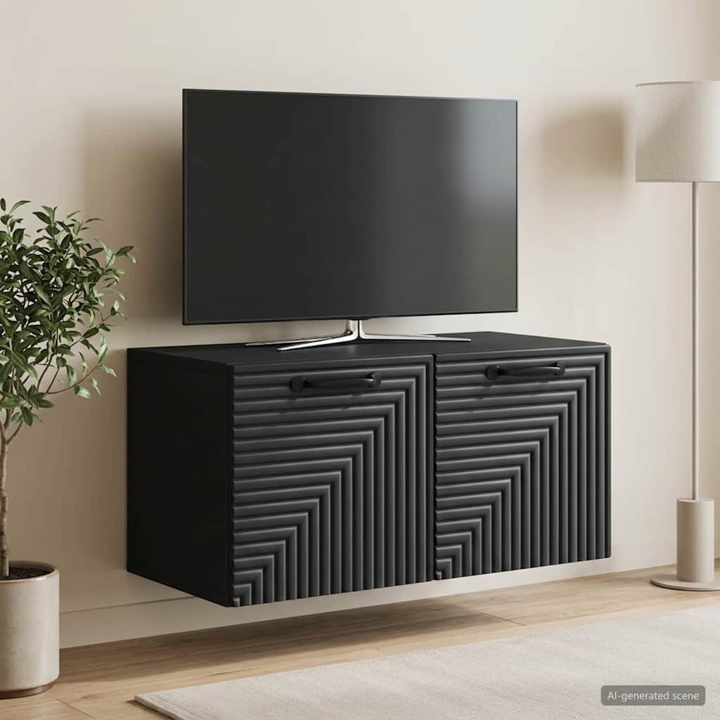 Mobile Porta TV da Muro Nero 59,5 x 31 x 30 cm