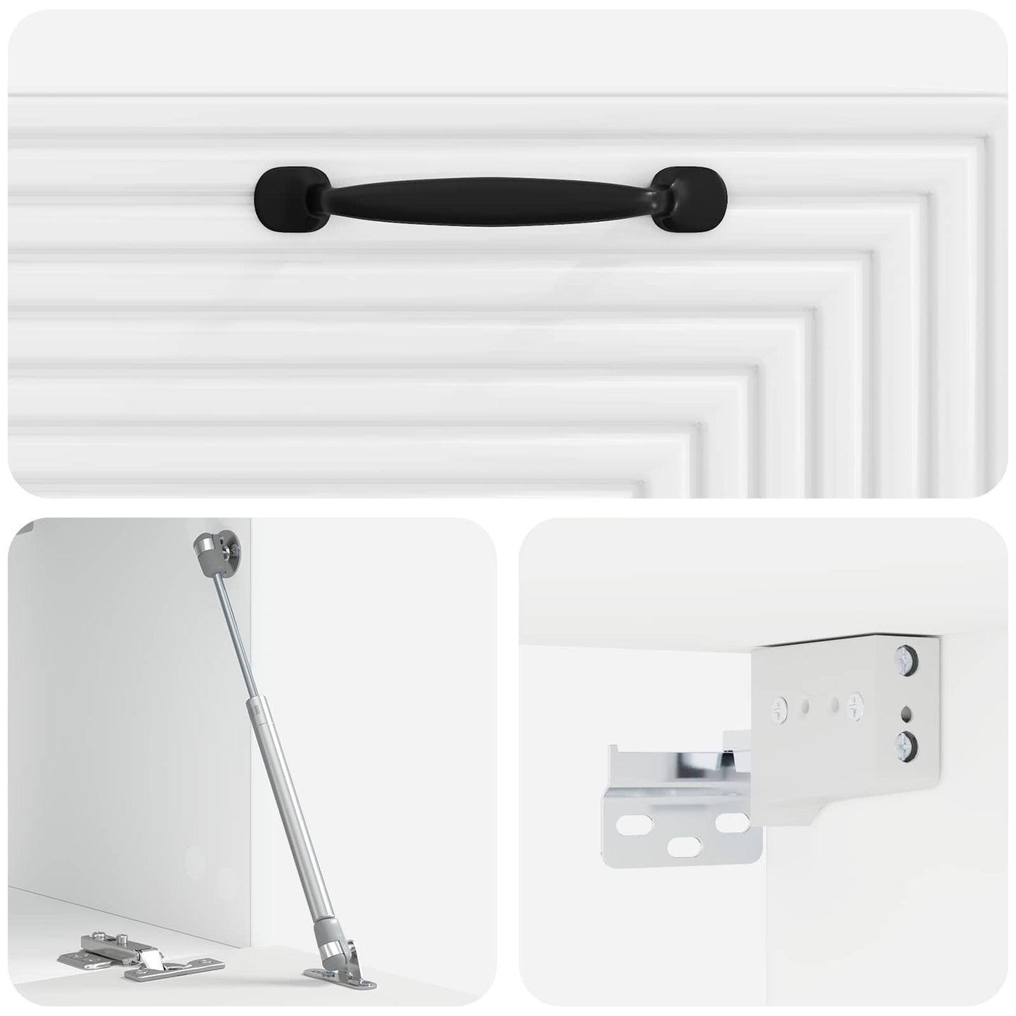 Mobile Porta TV da Muro Bianco Lucido 59,5 x 31 x 30 cm | homemem39