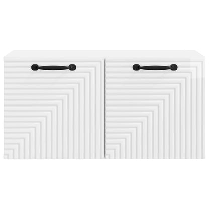 Mobile Porta TV da Muro Bianco Lucido 59,5 x 31 x 30 cm | homemem39