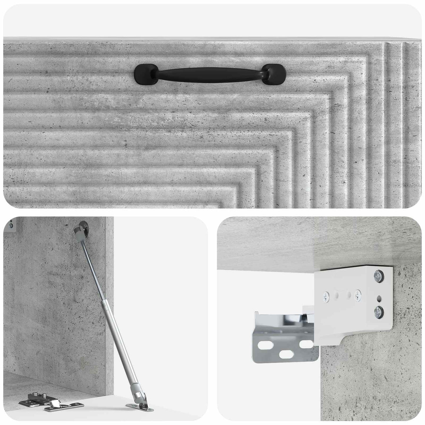 Mobile Porta TV da Muro Grigio Cemento 78,5 x 31 x 30 cm