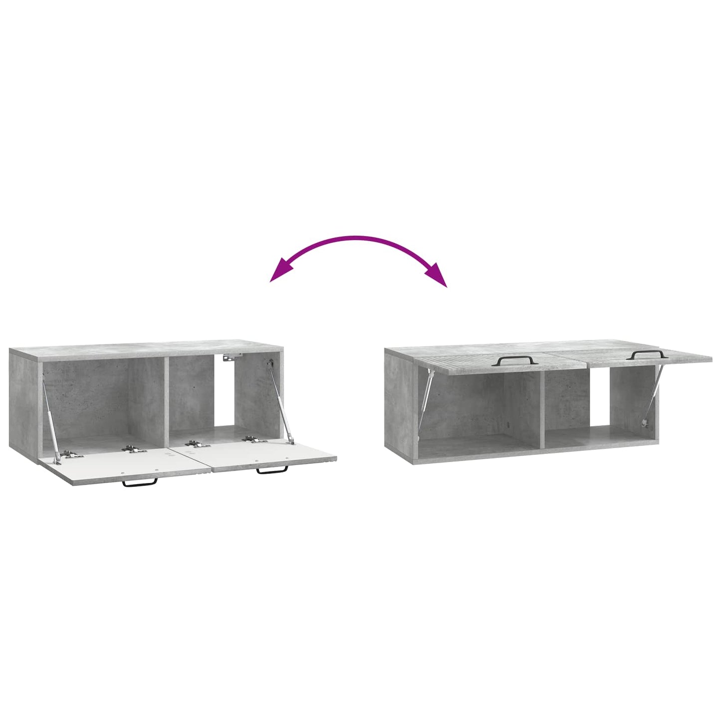 Mobile Porta TV da Muro Grigio Cemento 78,5 x 31 x 30 cm
