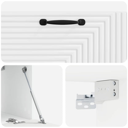 Mobile Porta TV da Muro Bianco Lucido 78,5 x 31 x 30 cm | homemem39