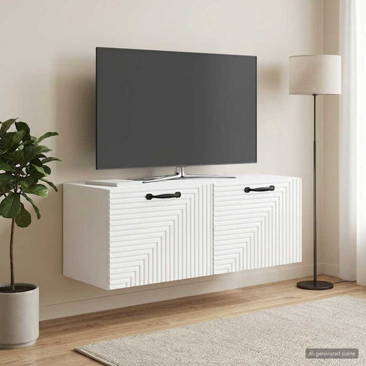 Mobile Porta TV da Muro Bianco Lucido 78,5 x 31 x 30 cm