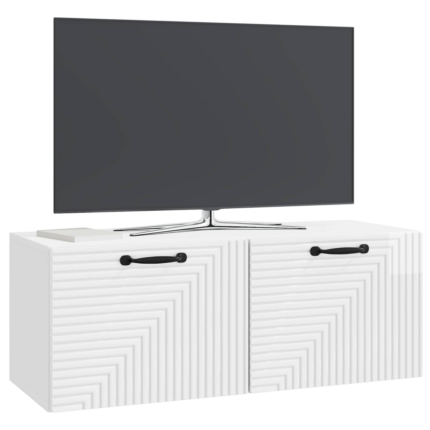 Mobile Porta TV da Muro Bianco Lucido 78,5 x 31 x 30 cm