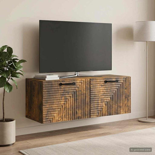 Mobile Porta TV da Muro Rovere Fumo 78,5 x 31 x 30 cm