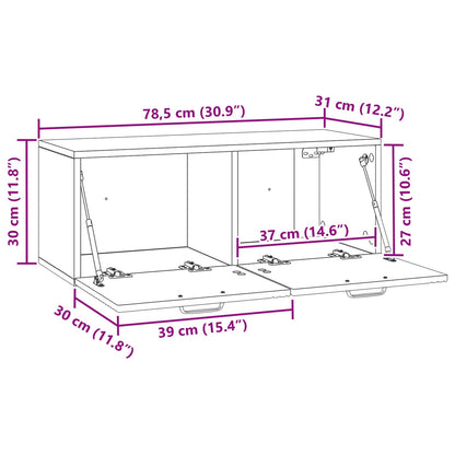 Mobile Porta TV da Muro Rovere Fumo 78,5 x 31 x 30 cm | homemem39