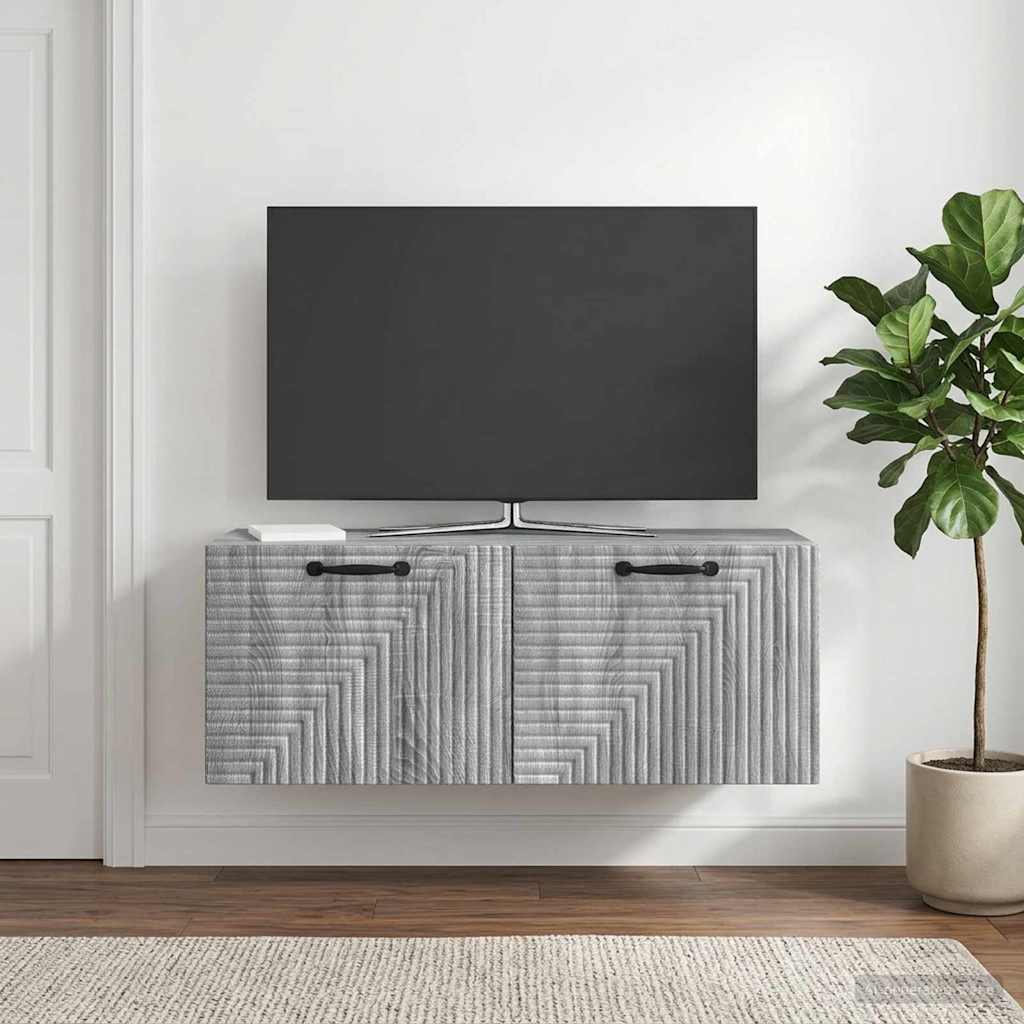Mobile Porta TV da Muro Grigio Sonoma 78,5 x 31 x 30 cm