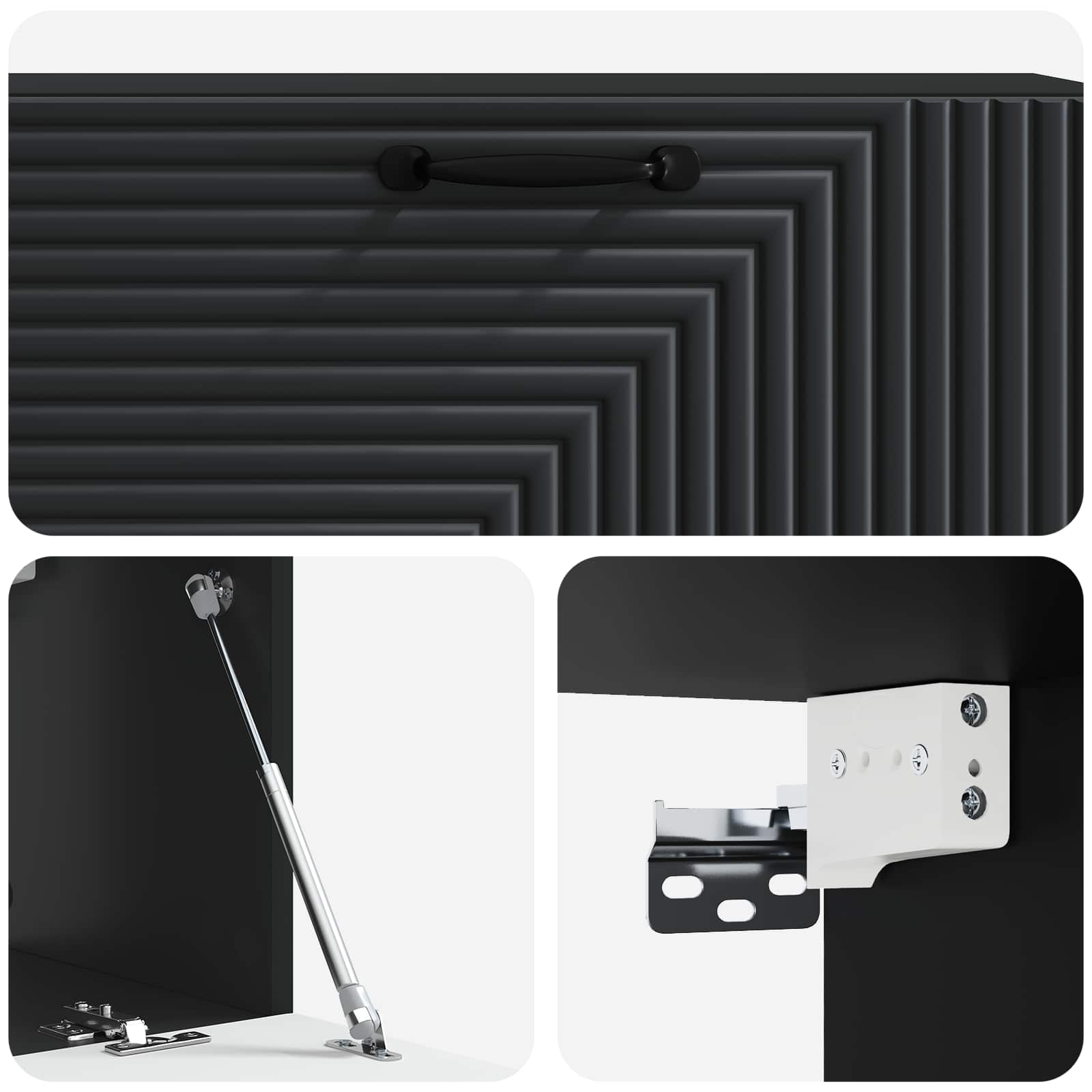 Mobile Porta TV da Muro Montaggio a parete Nero 98 x 31 x 30 cm | homemem39