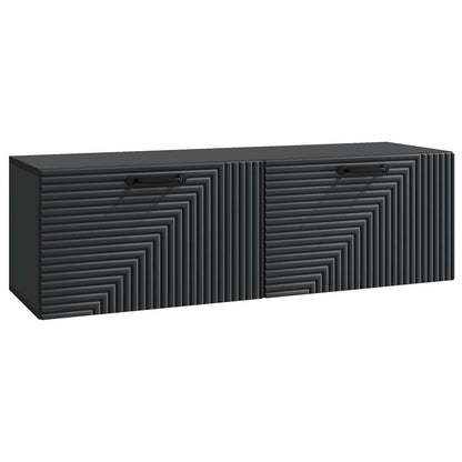 Mobile Porta TV da Muro Montaggio a parete Nero 98 x 31 x 30 cm | homemem39
