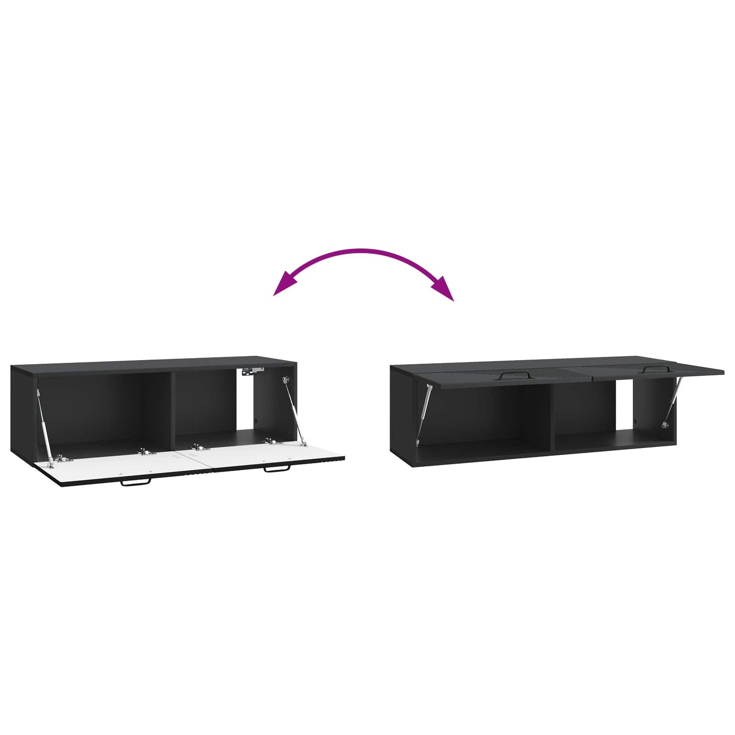 Mobile Porta TV da Muro Montaggio a parete Nero 98 x 31 x 30 cm | homemem39