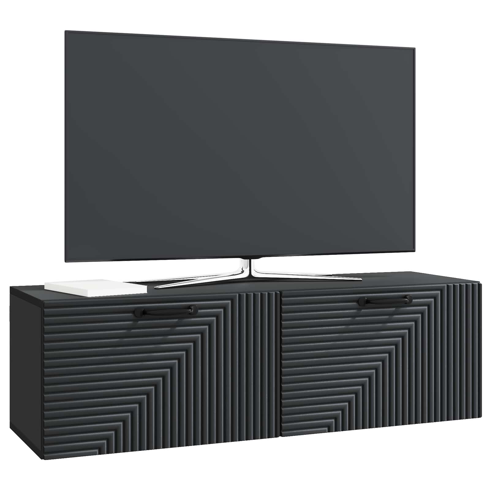 Mobile Porta TV da Muro Montaggio a parete Nero 98 x 31 x 30 cm | homemem39