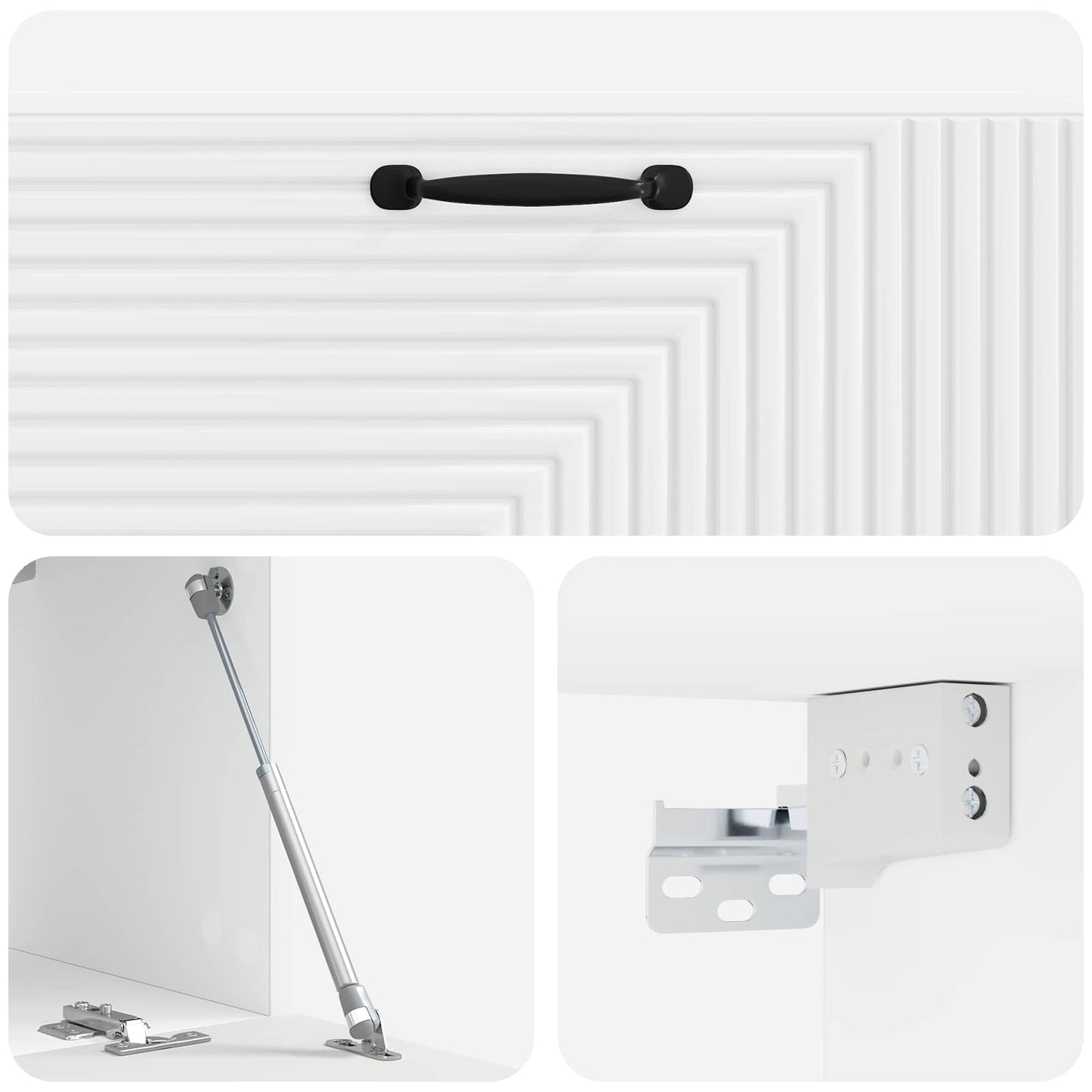 Mobile Porta TV da Muro Bianco Lucido 98 x 31 x 30 cm | homemem39
