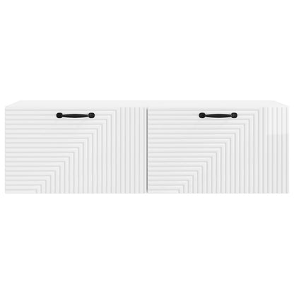 Mobile Porta TV da Muro Bianco Lucido 98 x 31 x 30 cm | homemem39